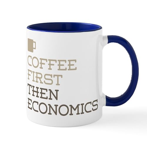 White/Navy Inside - Coffee Then Economics Mugs