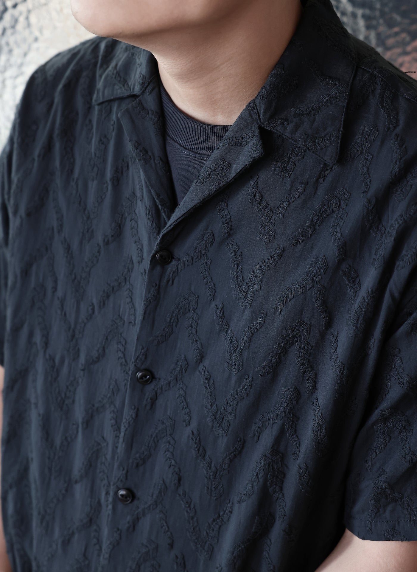 Stylish Cotton Embroidered Open Collar Shirt for Men - Breathable Summer Casual Wear for Office & Outdoor Activities