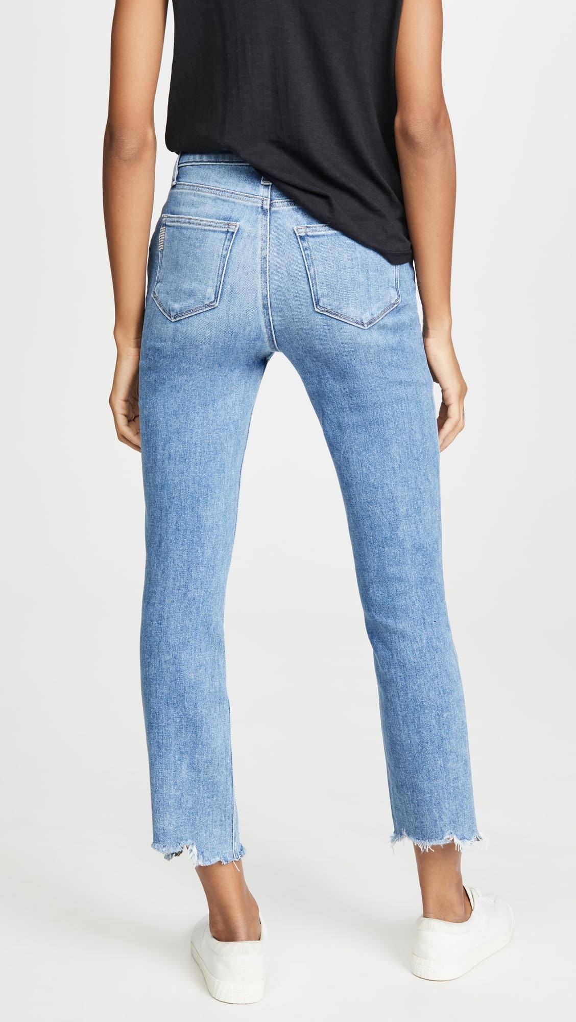 PAIGE Women's Cindy High-Rise Skinny Jeans with Destroyed Hem - Distressed Denim Pants for Casual Outfits & Night Out