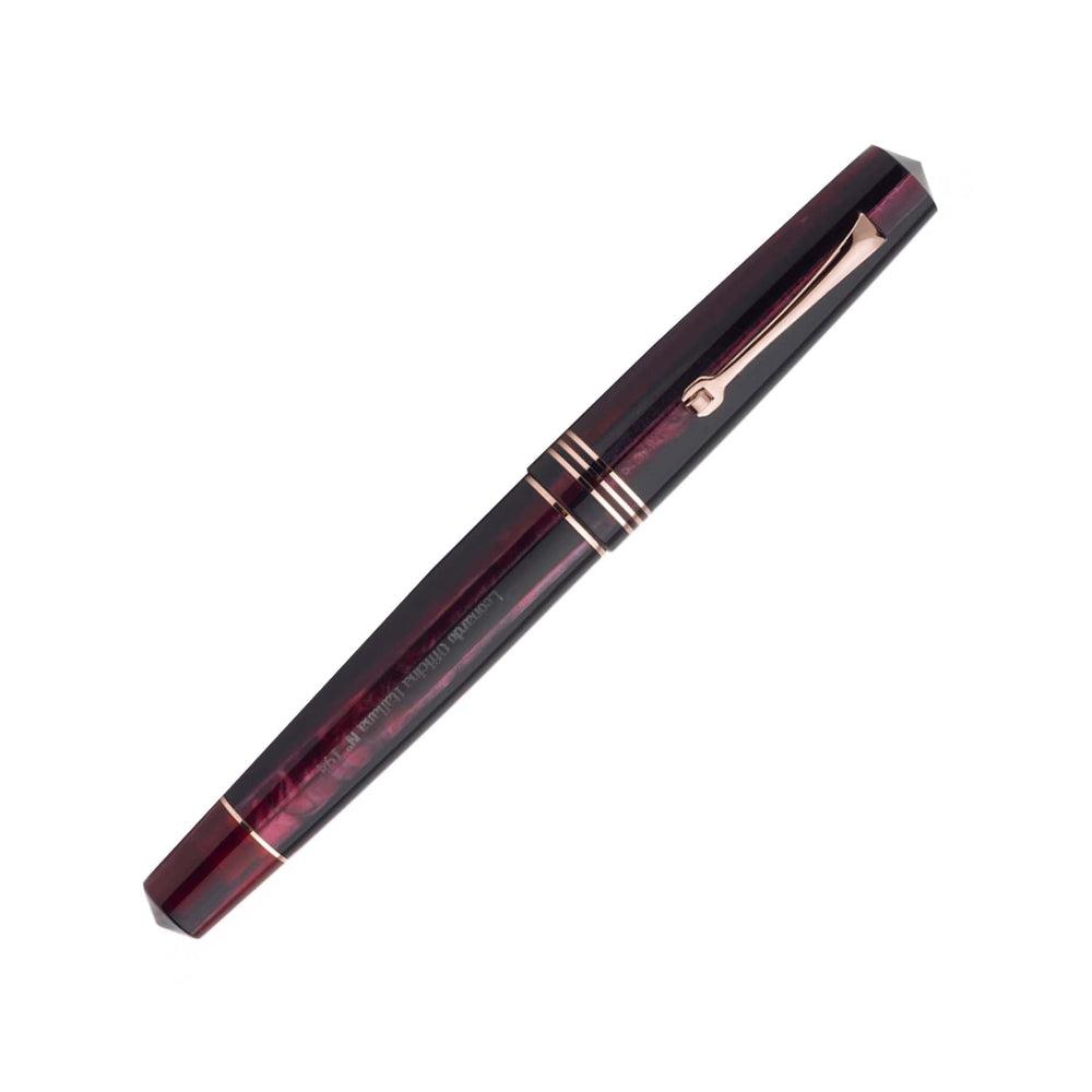 Leonardo Momento Zero Fountain Pen - Stainless Steel Nib, Prugna (Prune) Color - Premium Writing Instrument for Professionals & Collectors - Perfect for Signing Documents, Journaling & Gift Giving