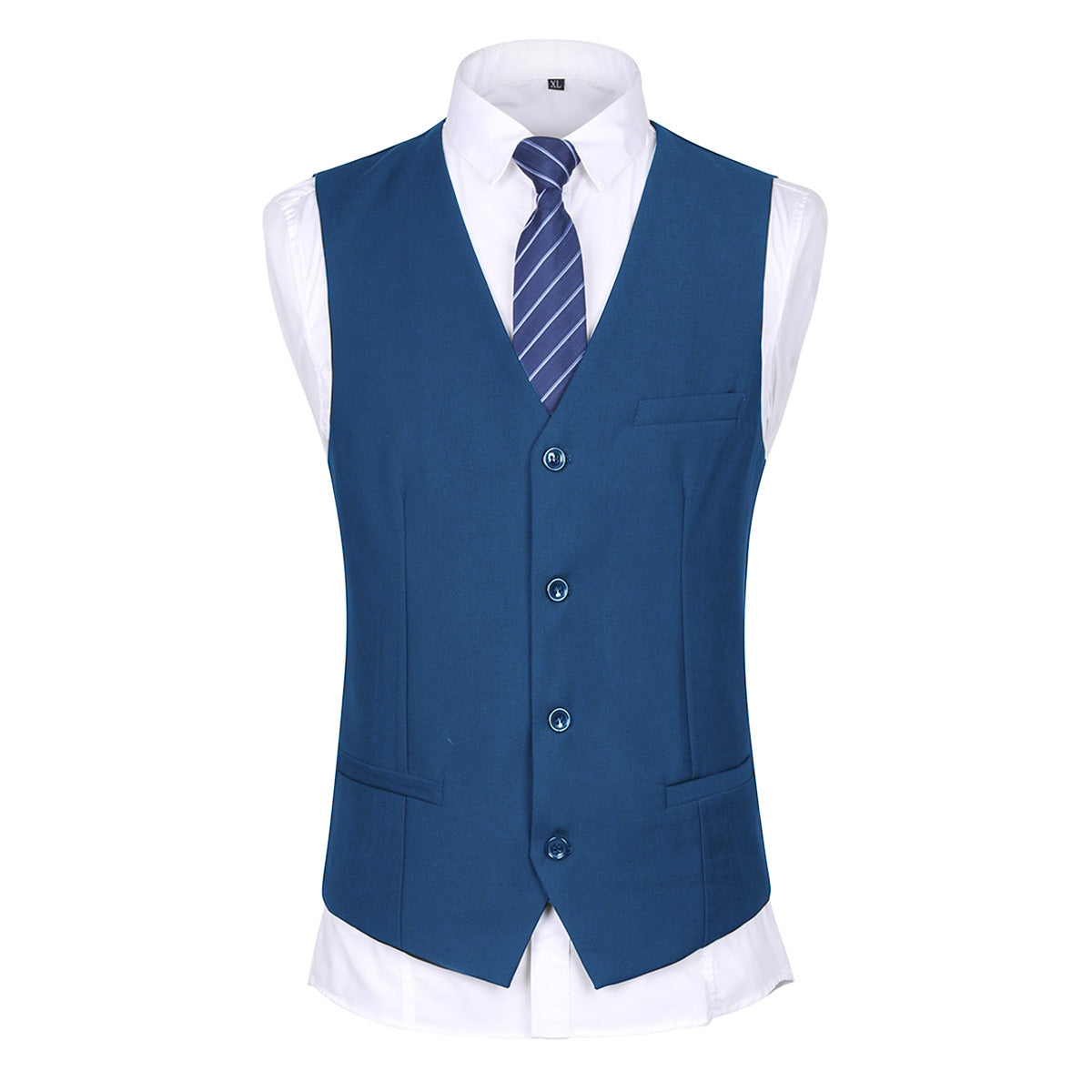 3-Piece Notched Lapel Casual Suit in Steel Blue | Slim Fit Men's Business Blazer & Dress Pants Set | Perfect for Weddings, Office Wear & Formal Events