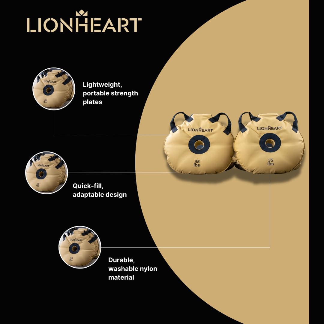Lionheart Sand Bag Weight Plates Set - Unfilled 10, 15, 25, 35, 45 lb Workout Sandbags for Home Gym & Travel Fitness Training | Perfect for CrossFit, Strength Training & Outdoor Workouts