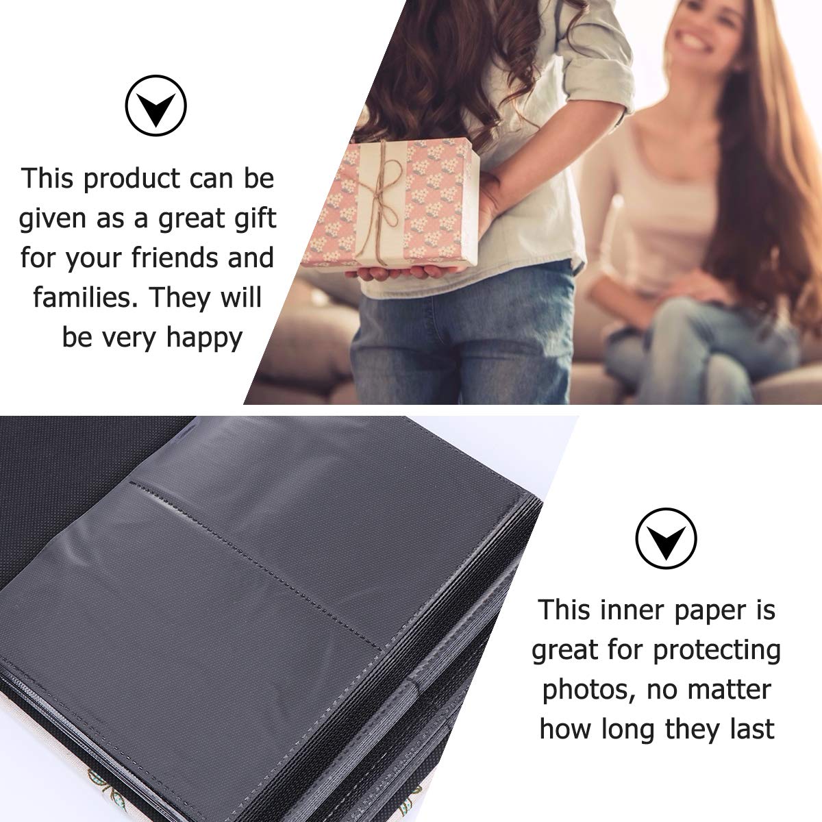 BESPORTBLE 6-Pocket Japanese Style Canvas Photo Album - Scrapbook for Couples, Wedding Memories, Travel Photos | Perfect for Home Decor, Gift Giving & Memory Preservation