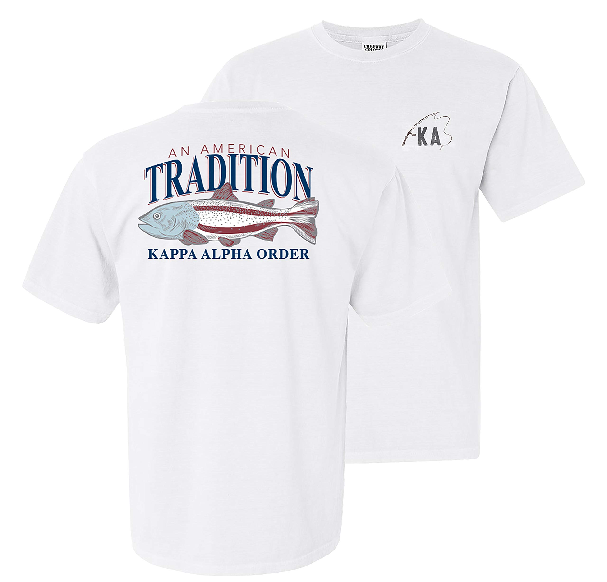 Kappa Alpha Order Comfort Colors American Trout T-Shirt - Soft Cotton Crewneck Tee for Fraternity Events & Casual Wear