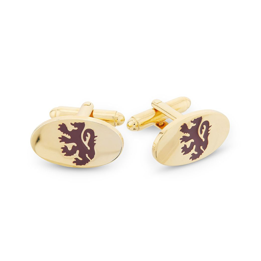Lincoln's Inn T Bar Oval Gilt Cufflinks - Classic Gold-Plated Cuff Links for Men - Perfect for Weddings, Business Attire & Formal Events