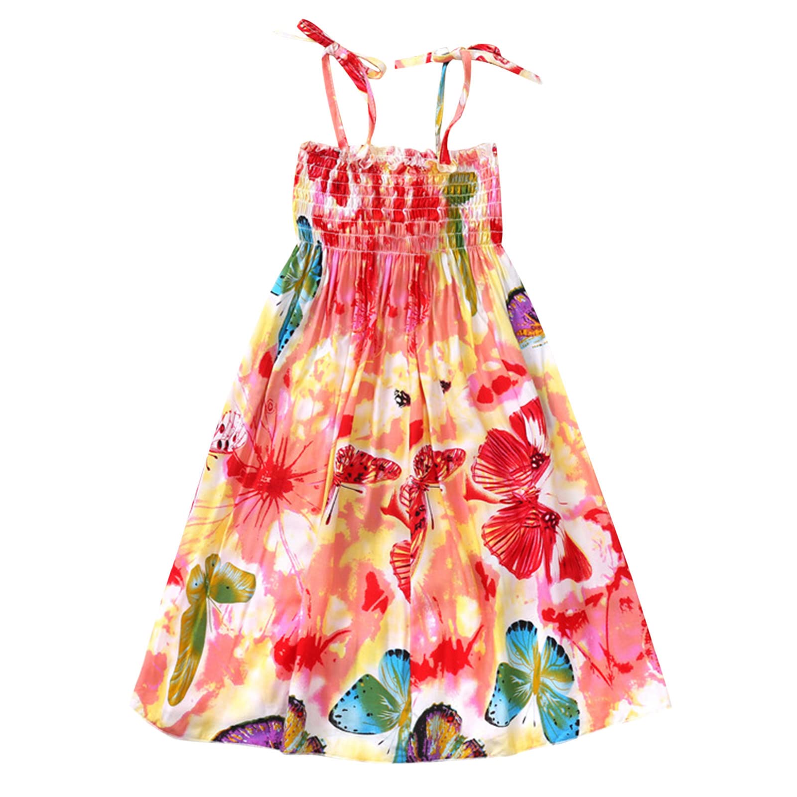 Girls Princess Dress - Floral Bohemian Toddler Kids Dress with Sleeveless & Long Sleeve Options - Perfect for Beach, Party & Special Occasions