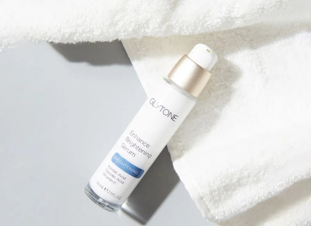 Glytone Enhance Brightening Serum for Hyperpigmentation & Dark Spots - Vitamin C Facial Treatment for Glowing Skin - Perfect for Nighttime Skincare Routine & Anti-Aging Care