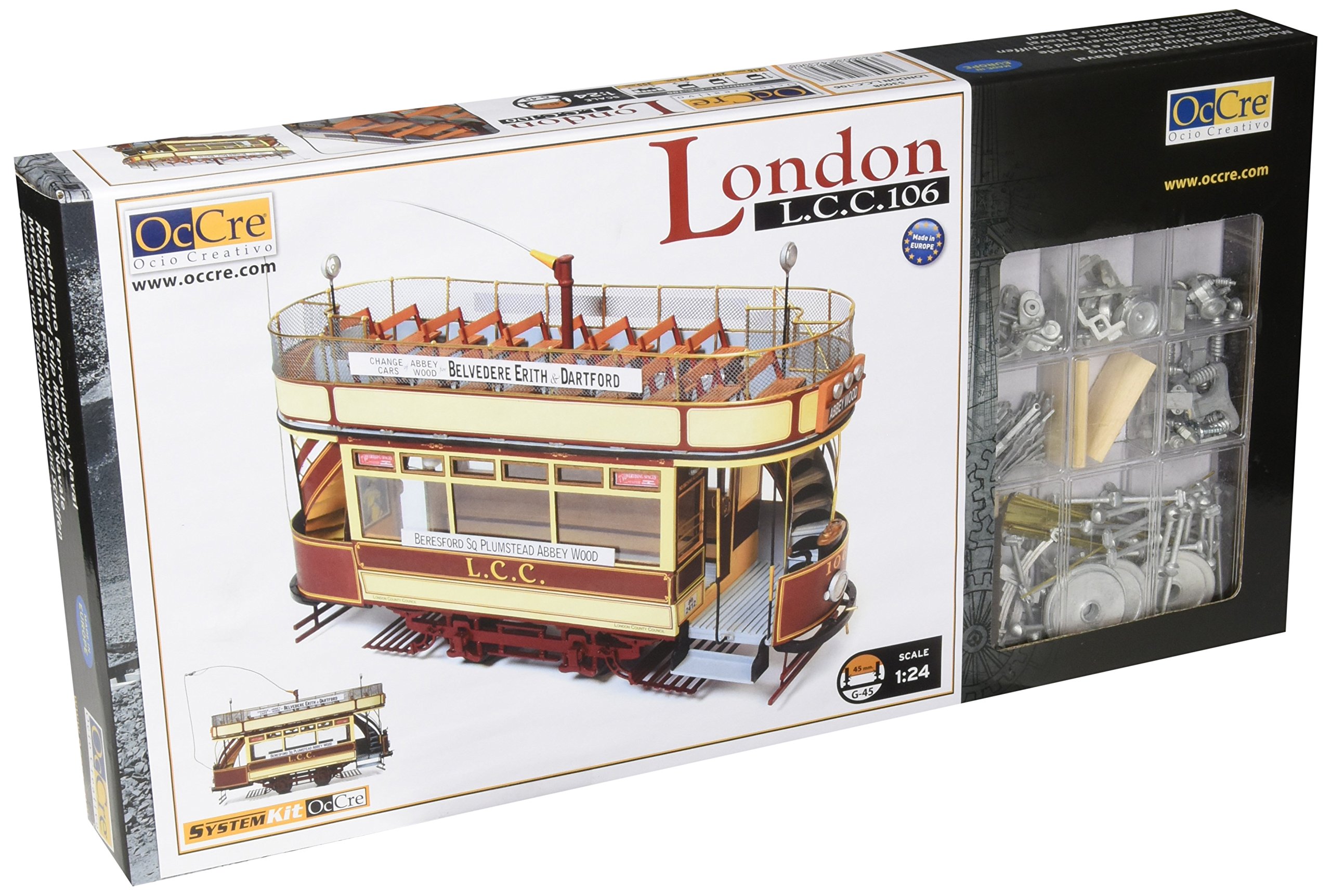 1:24 Scale London Tramway Model Kit 53008 - Collectible Vintage Tram Toy for Adults, DIY Assembly, Home Decor & Train Enthusiast Gift