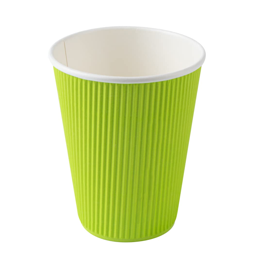12oz Insulated Paper Coffee Cups with Lids (20 Pack) - Leakproof & Non-Slip Eco-Friendly Disposable Hot Cups for Coffee, Tea, Hot Chocolate - Perfect for Cafes, Offices & Home Use