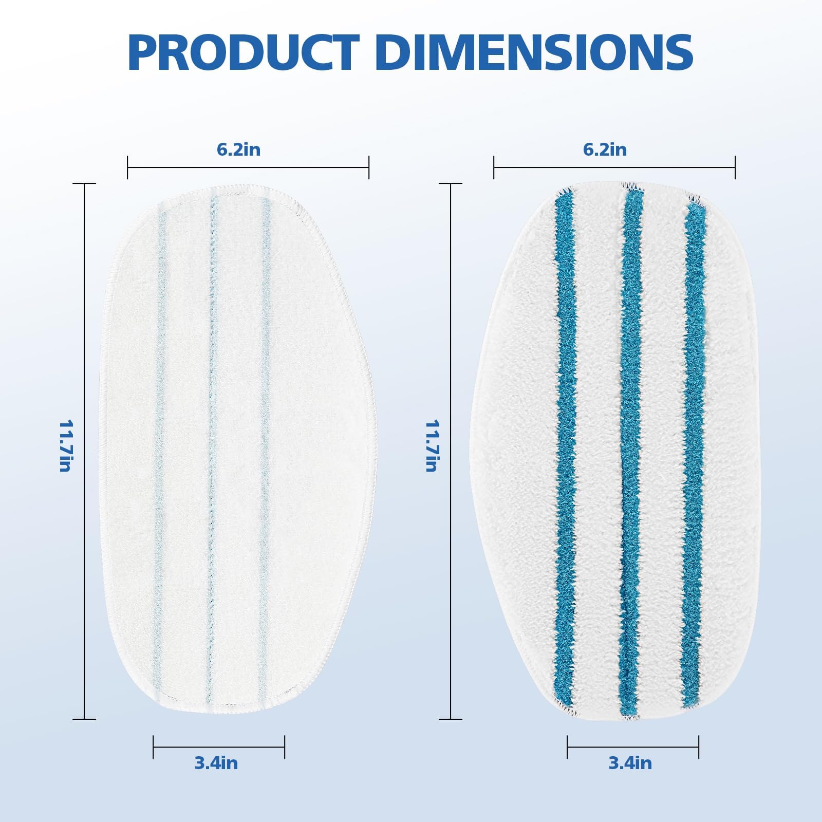 LINNIW 6 Pack Replacement Steam Mop Pads for PurSteam ThermaPro 10-in-1 - Super Absorbent Microfiber Cleaning Cloths for Floors, Tiles & Hardwood - Perfect for Kitchen, Bathroom & Pet Hair Removal