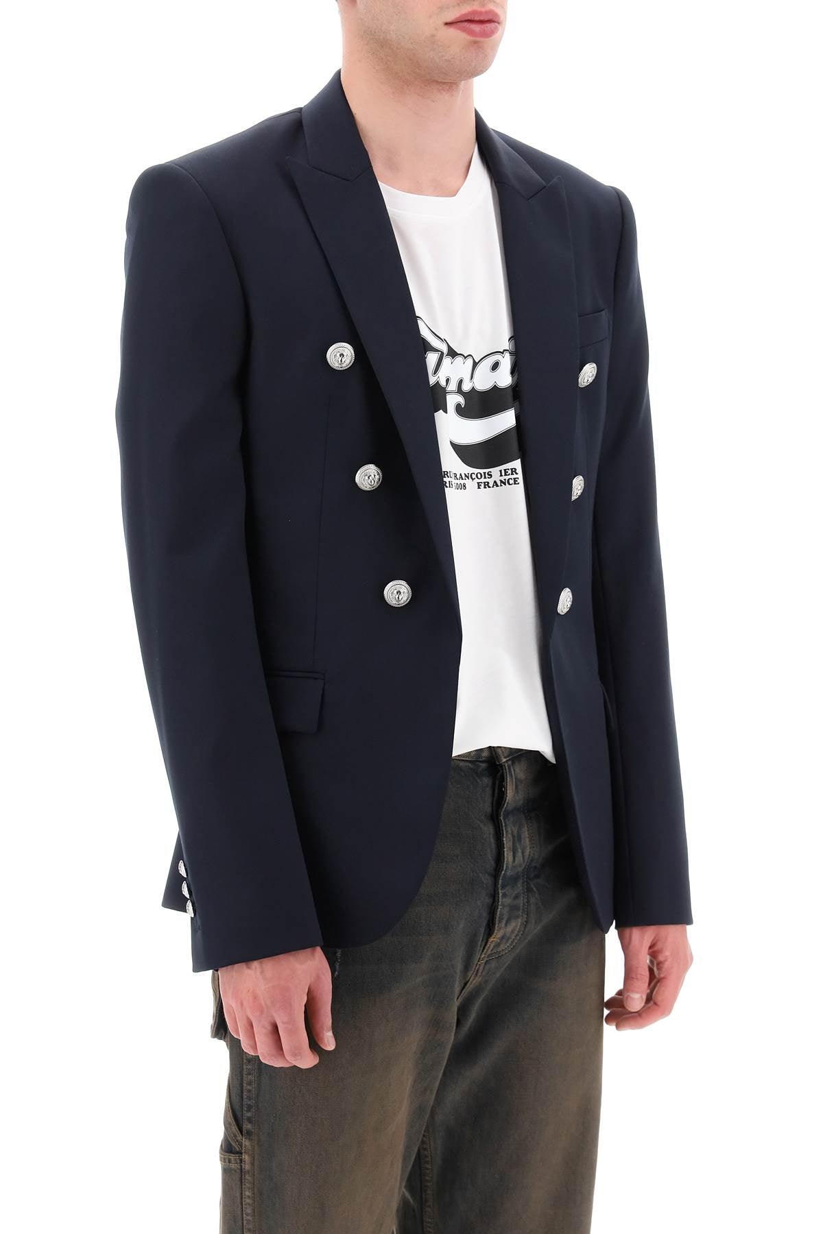 Balmain Wool Jacket with Ornamental Buttons - Luxury Winter Coat for Women, Elegant Outerwear for Office, Parties & Special Occasions