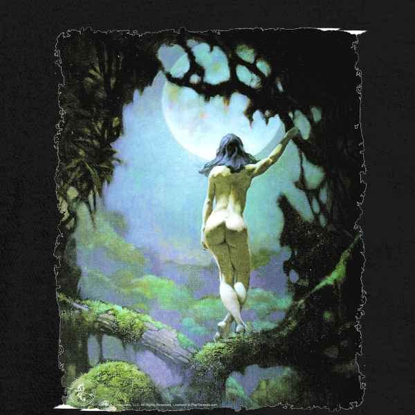 Frank Frazetta Moon Rapture Art Graphic T-Shirt for Men - Vintage Fantasy Tee for Casual Wear, Gifts & Pop Culture Fans