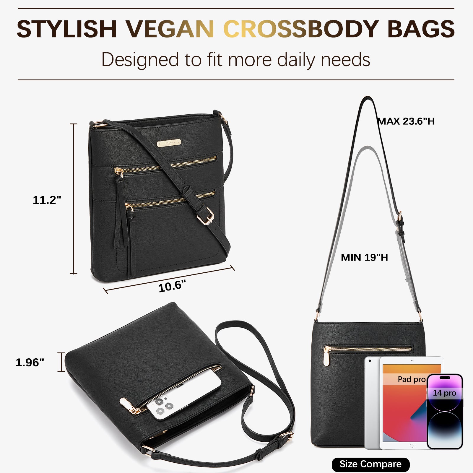 Lotty Chic Vegan Leather Satchel Bag - Stylish Crossbody & Shoulder Purse for Women | Perfect for Work, Travel & Everyday Use