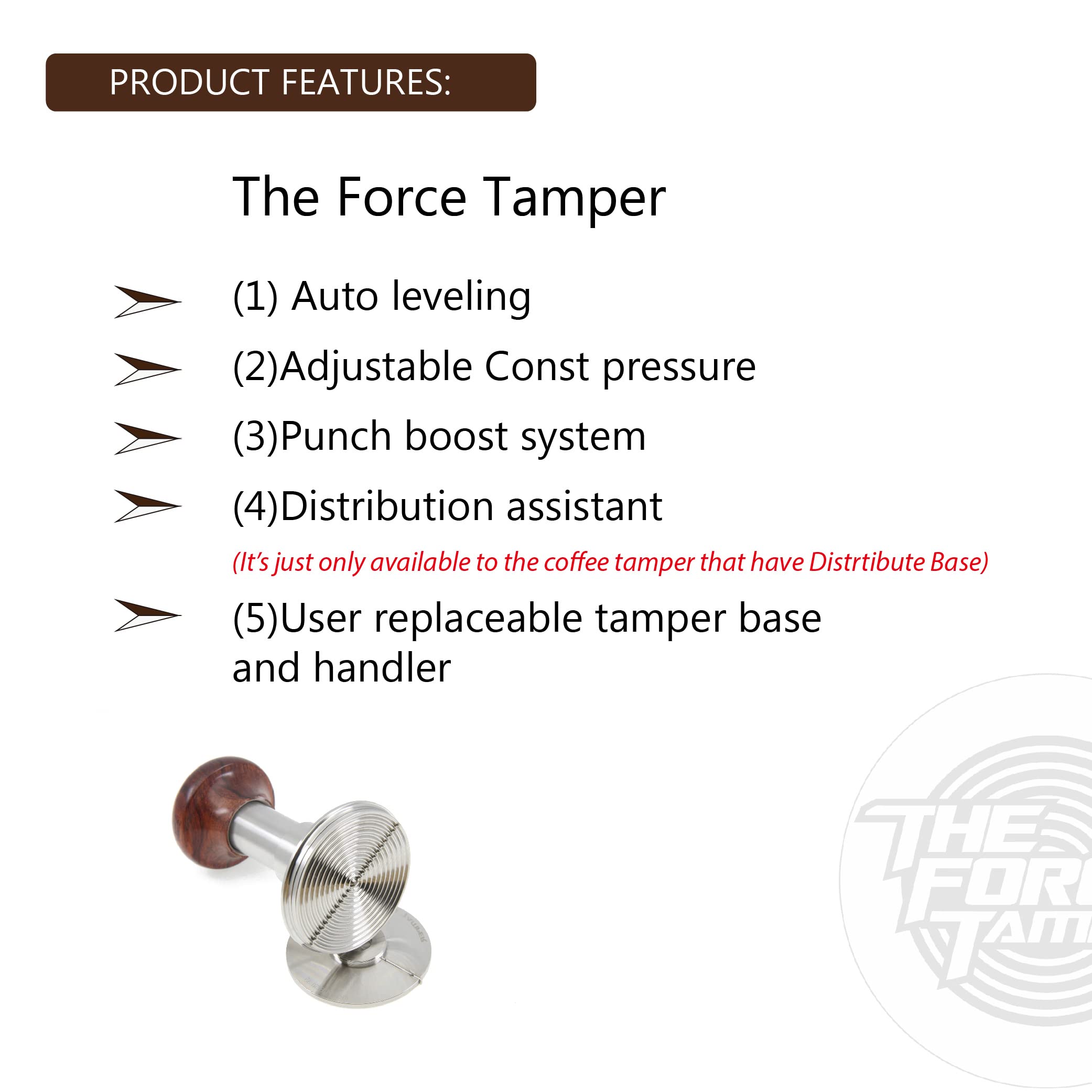 Premium Espresso Coffee Tamper - 54mm Stainless Steel Base with Ergonomic Handle for Barista & Home Brewing | Perfect for Espresso Machines & Coffee Press Tools | Ideal for Coffee Shops, Home Kitchens & Gifting