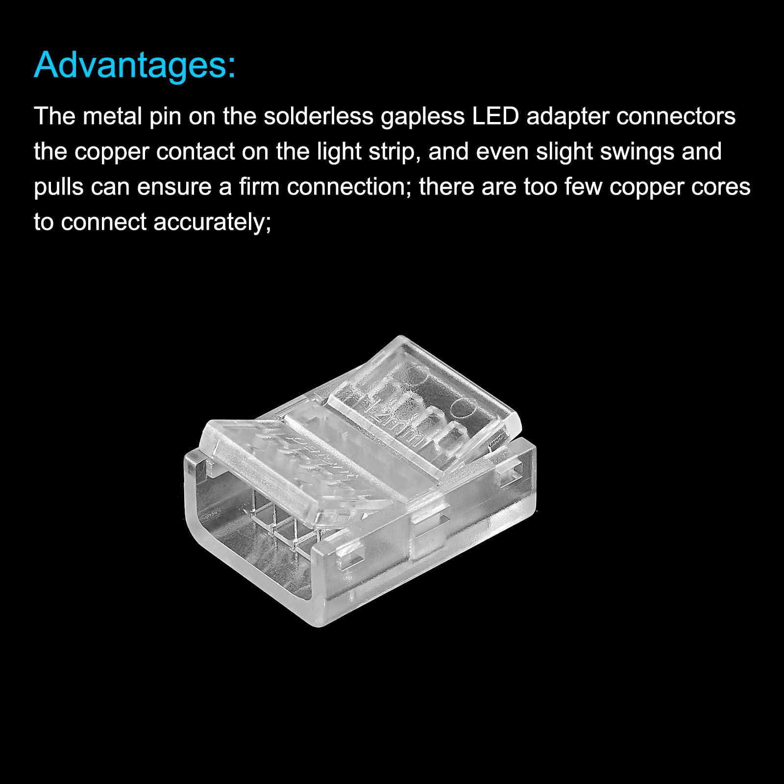 MECCANIXITY RGB LED Light Strip Connectors - 5 Pack, 5 Pin 12mm LED Adapter for Gapless Track Lighting - Perfect for Home, Gaming & DIY Projects