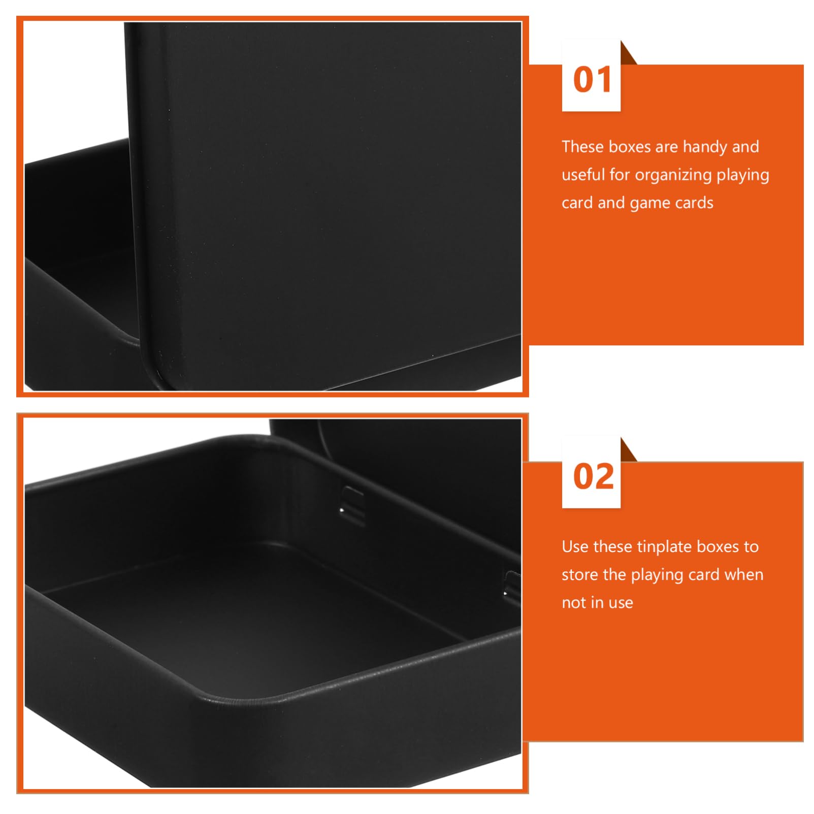Sewroro 3-Piece Tinplate Playing Card Storage Box Set with Lid - Poker Card Holder & Game Organizer for Magic, Poker, and Collectible Cards - Perfect for Game Nights, Travel, and Card Collectors