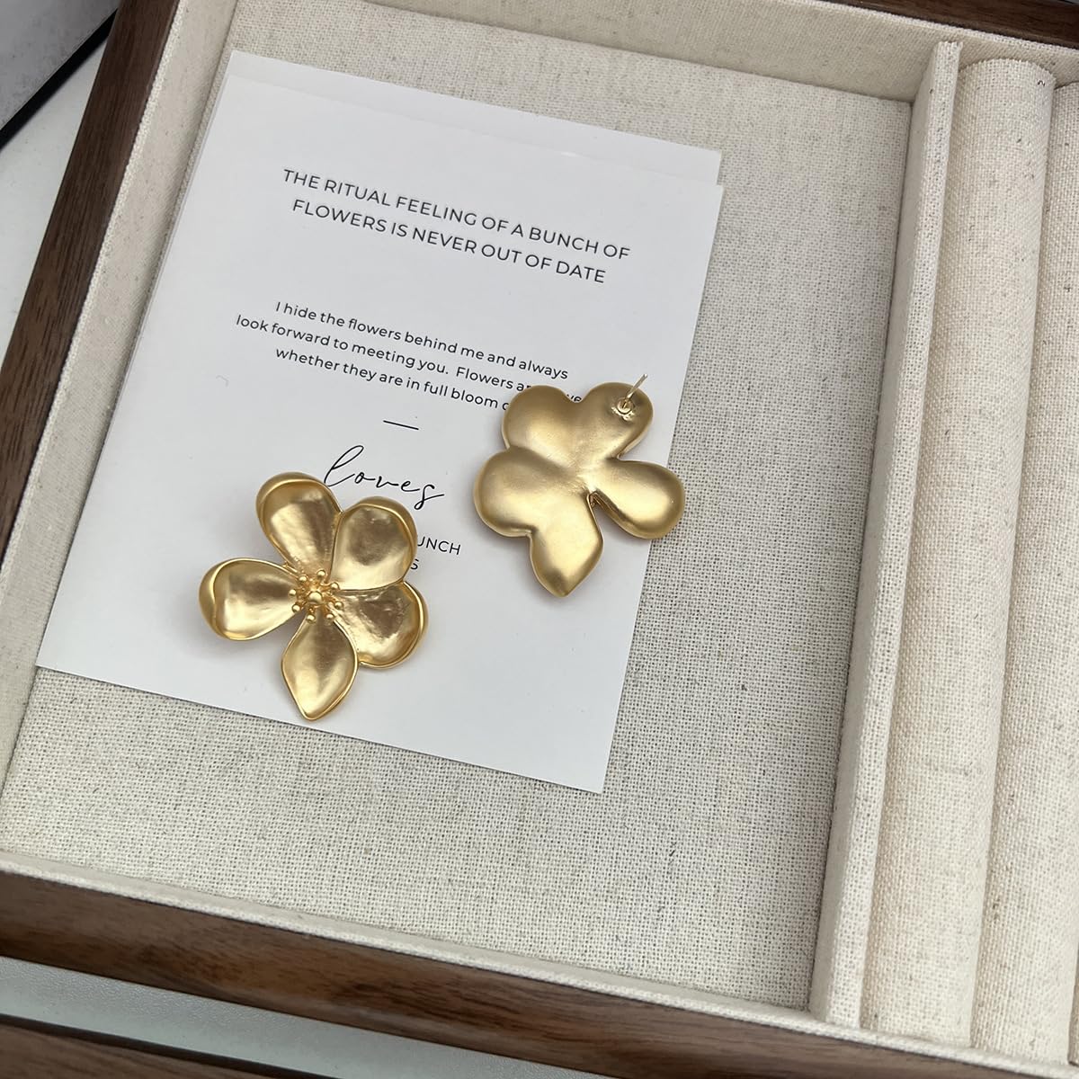 Gold Flower Earrings for Women - Large Floral Stud Earrings, Chunky Statement Jewelry Gift for Her | Perfect for Weddings, Parties & Special Occasions