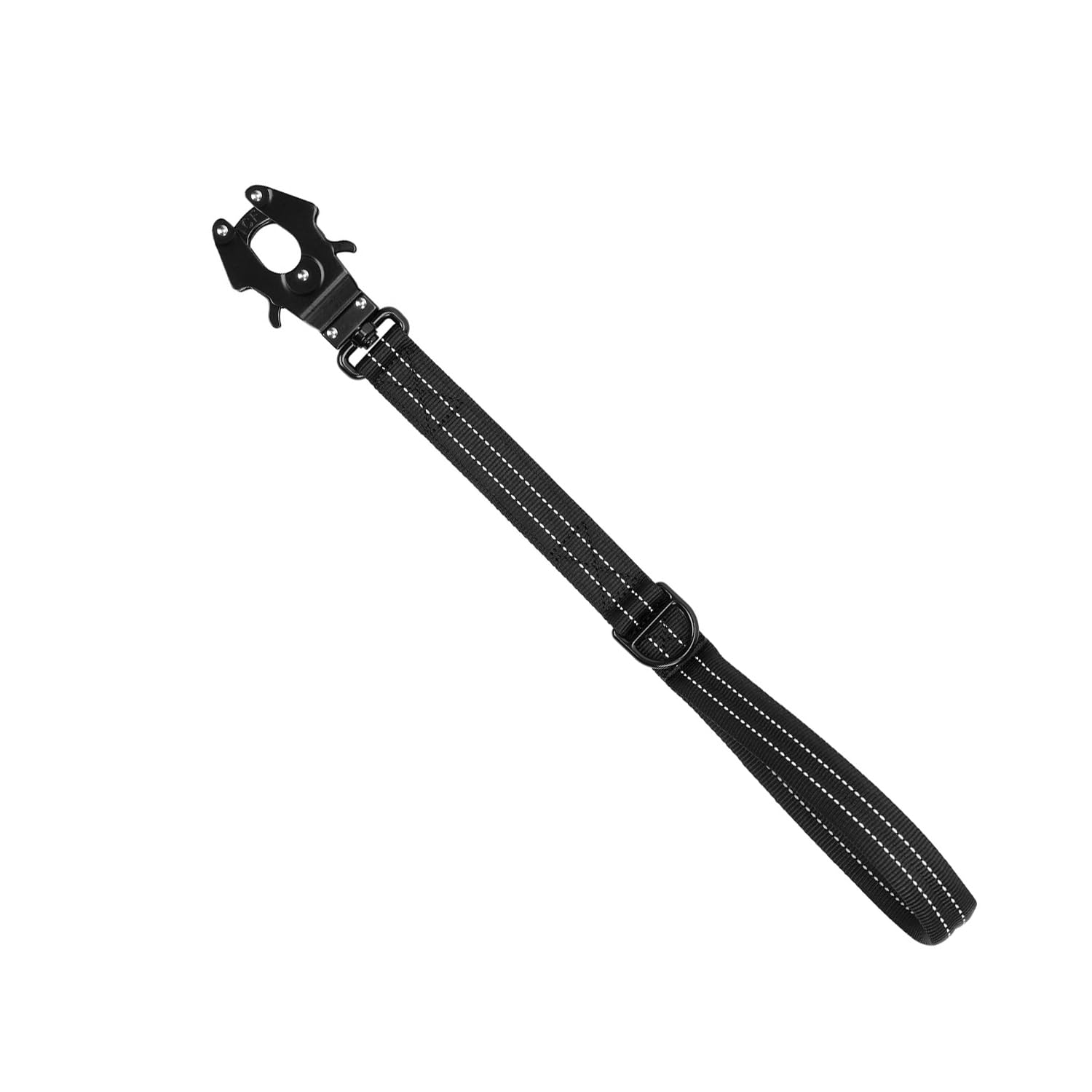 ICEFANG 25Inch Reflective Nylon Dog Leash with Padded Handle - Heavy Duty Auto Lock Swivel Clip for Medium & Large Dogs - No Pull Training Walking Leash (Black) - Perfect for Night Walks, Jogging & Outdoor Adventures