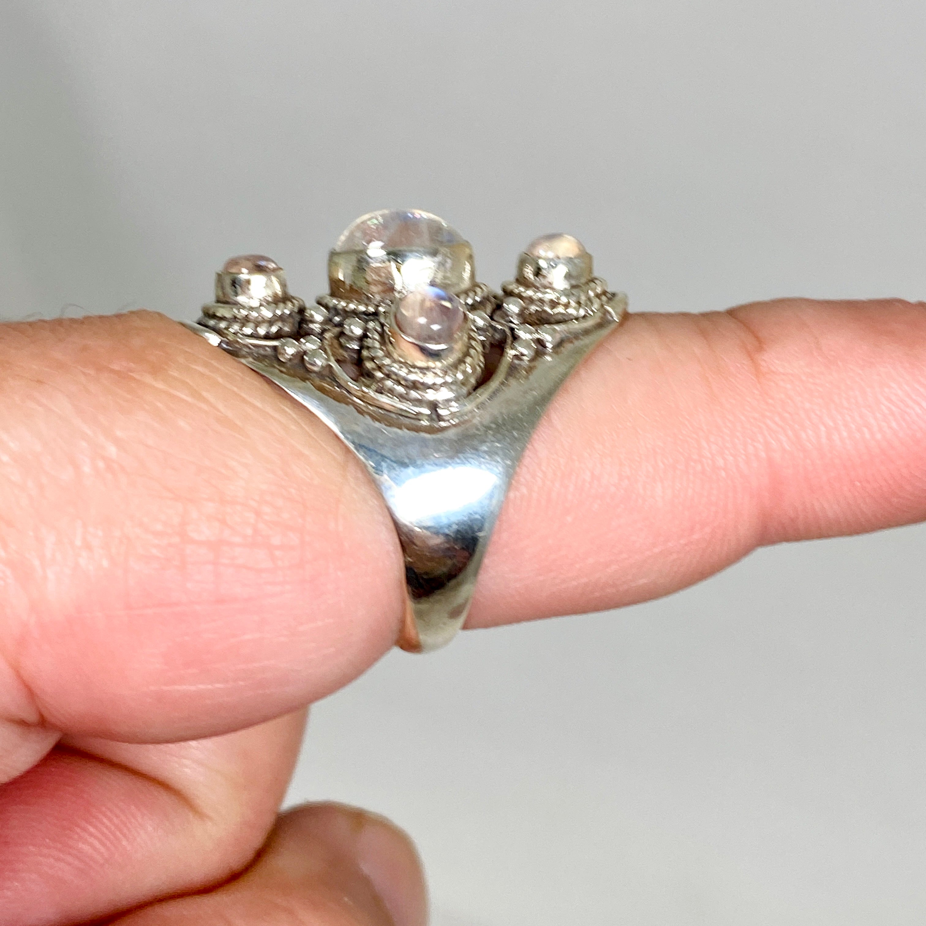Boho Style Moonstone Multi-Stone Ring Size 9 KRGJ3269 - Elegant Handmade Jewelry for Women, Perfect for Weddings, Parties & Everyday Wear