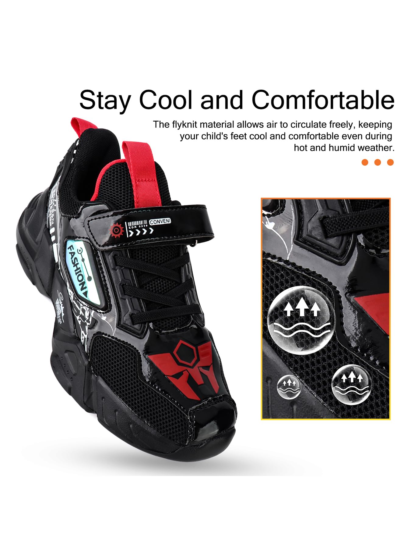 **Boys' Breathable Mesh Sports Shoes - Lightweight Basketball & Running Shoes for Kids - Trendy Casual Sneakers for School, Play & Outdoor Activities**