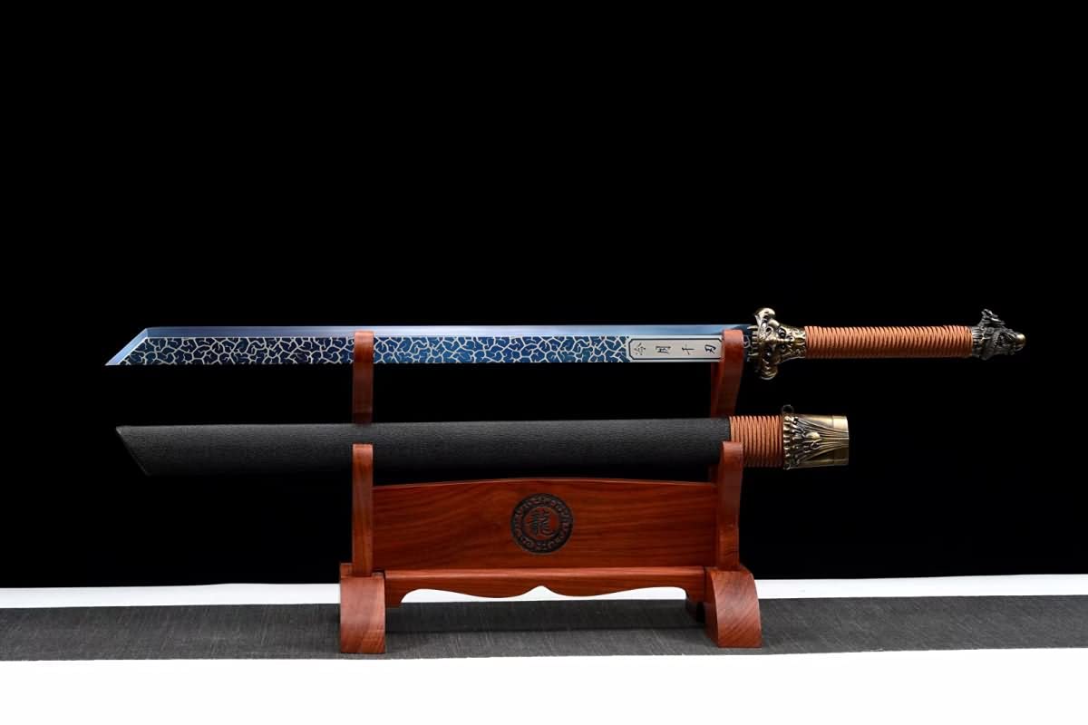 Battle Ready Dragon Tang Dao Sword - Forged High Carbon Steel Full Tang Blade | Chinese Martial Arts Weapon for Training, Display & Collection