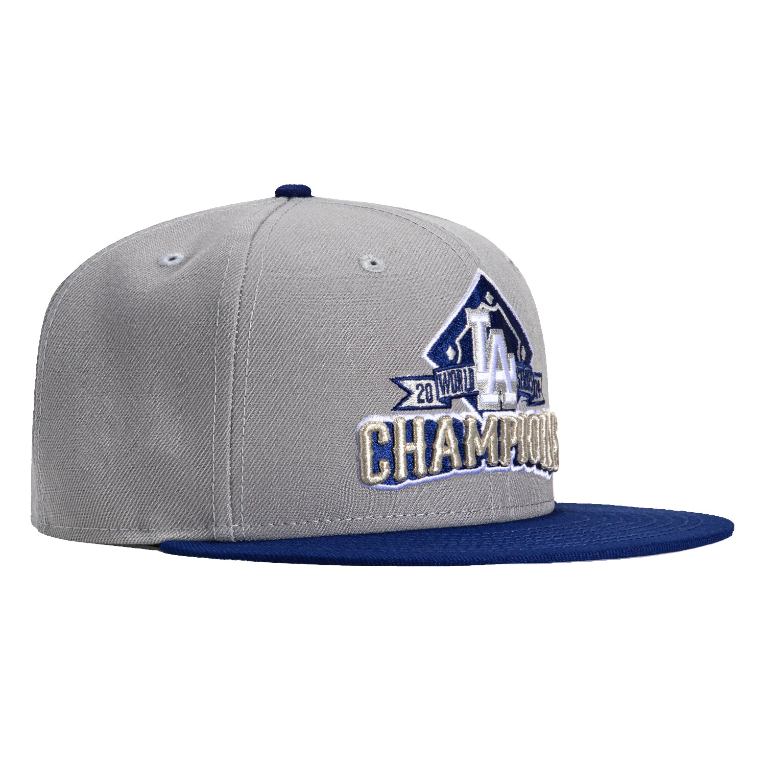 New Era 9Fifty Los Angeles Dodgers 2024 World Series Champions Snapback Hat - Grey & Royal Blue - Official MLB Baseball Cap for Men & Women - Perfect for Games, Fan Gear & Streetwear Fashion
