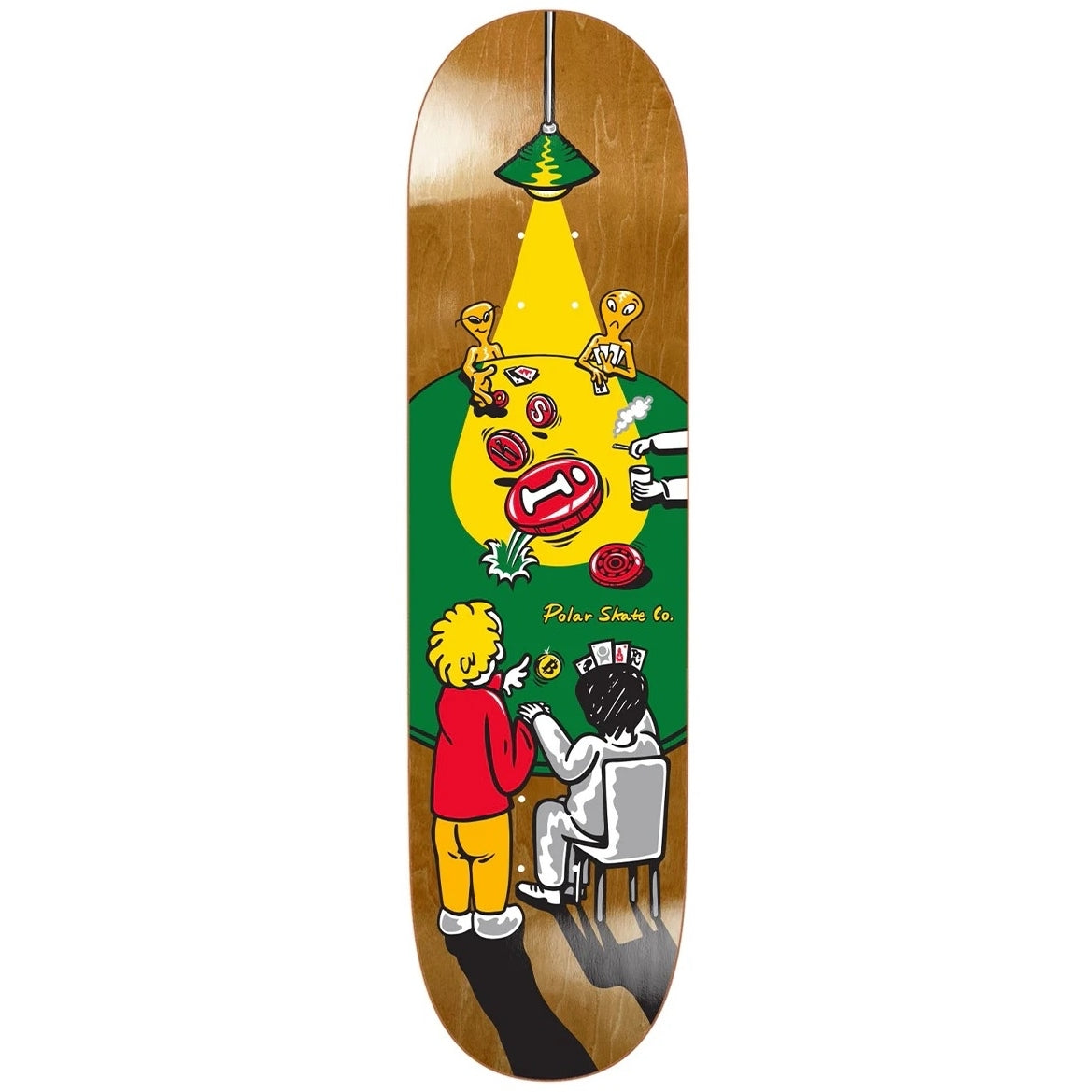 Polar Oski Poker Face Skateboard Deck (8.125/8.5) - Premium Quality Skateboard for Street & Park Riding - Perfect for Skaters & Collectors