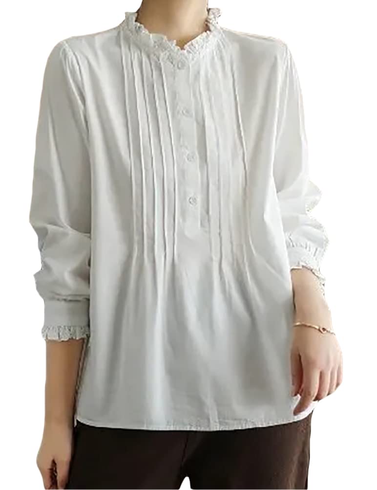 Kinghua Women's Casual Loose Fit Long Sleeve Tunic Tops - Comfortable Blouse for Everyday Wear, Work & Weekend Outfits