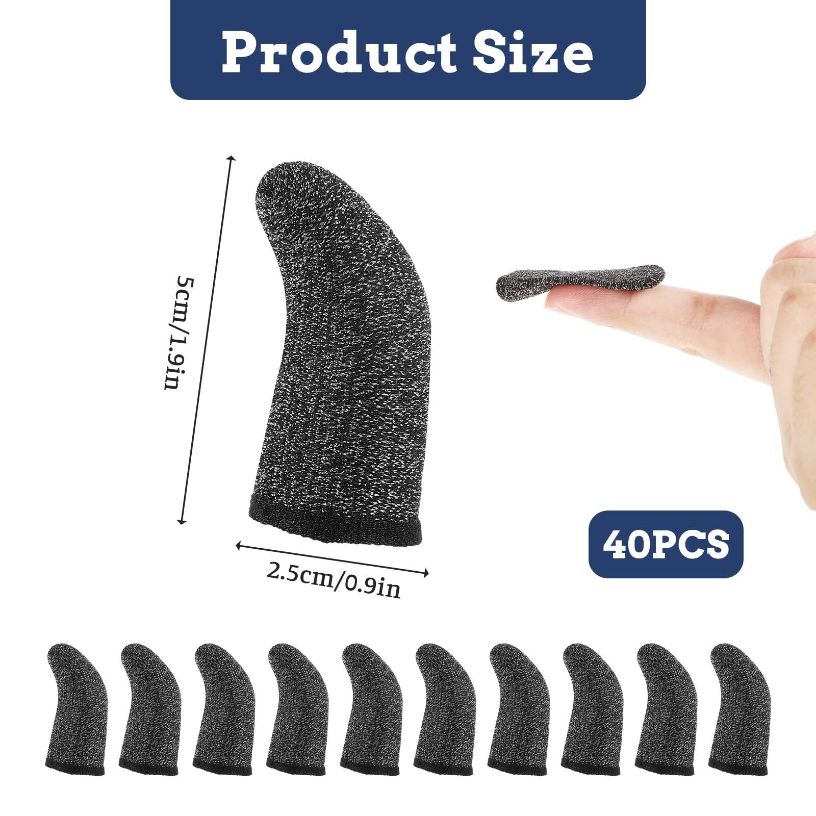 40 Pcs Anti-Slip Gaming Finger Sleeves for Mobile Phones - Touchscreen Thumb Protectors for PUBG, Fortnite & Call of Duty - Enhance Grip & Reduce Sweat for Competitive Gaming Sessions