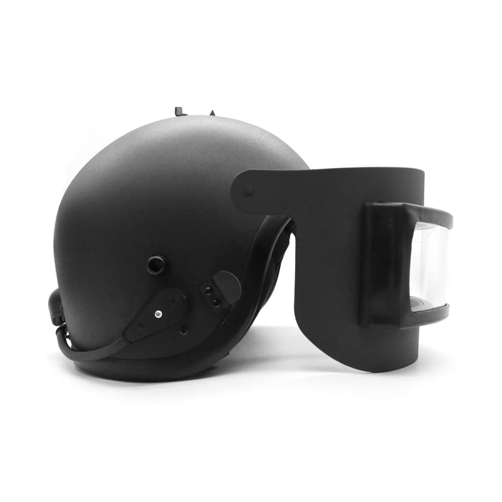 Russian Altyn Helmet Replica - FSB MVD Spetsnaz Tactical Steel Visor Helmet with Dummy Radio - Black Edition | Military Cosplay, Airsoft Gear & Special Forces Costume Accessory