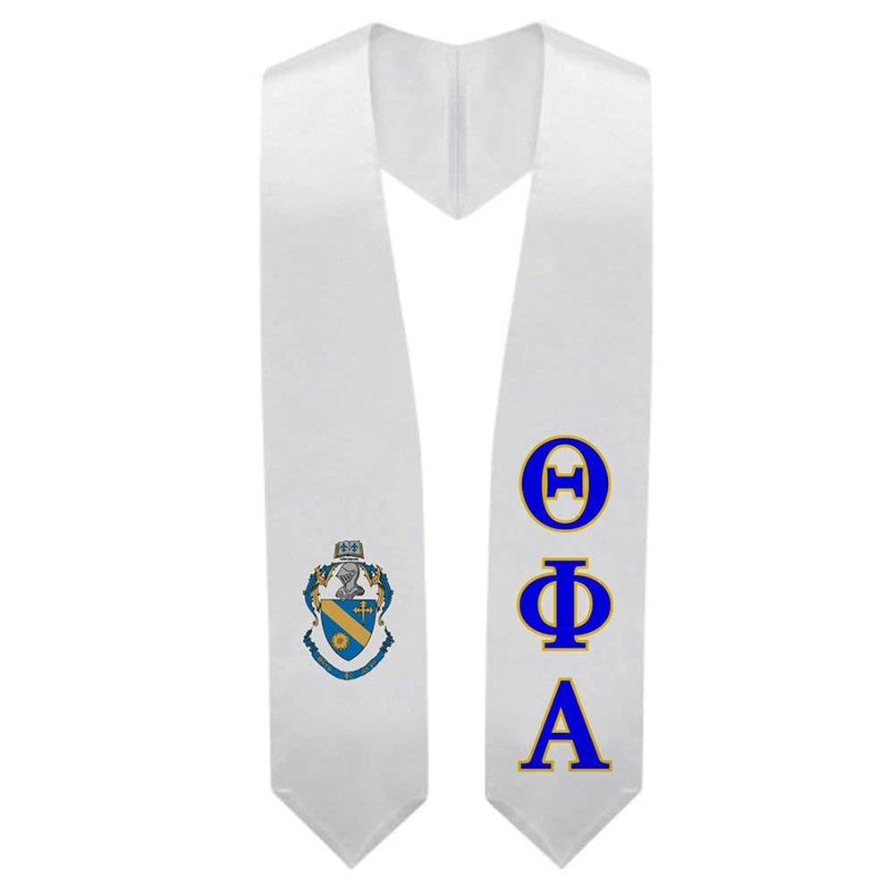 Theta Phi Alpha Super Crest Shield Graduation Stole - Greekgear Official Sorority Sash for Graduation Ceremonies & Sisterhood Events