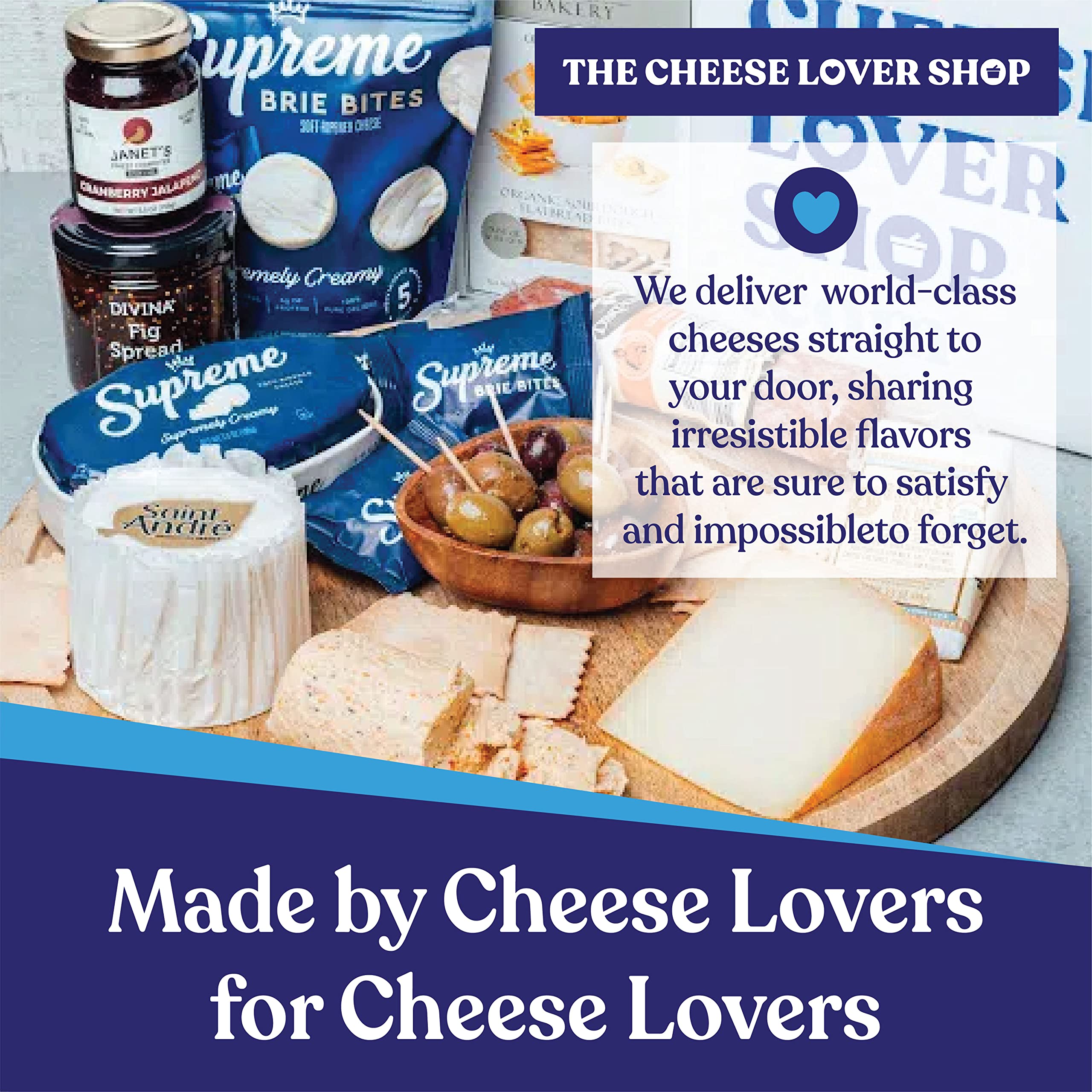 The Cheese Lover Shop Ultimate Box - Premium Cheese Platter with 6 Gourmet Cheeses & 6 Artisanal Accompaniments - Perfect Cheese Sampler Gift Set for Holidays, Parties & Wine Pairings