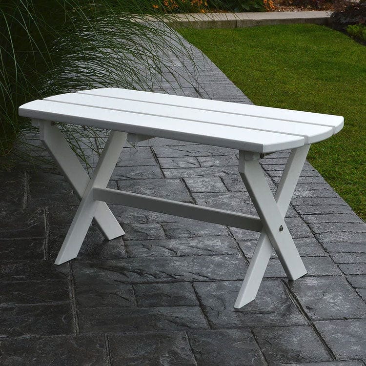 Keystone Amish Co. Poly Composite Folding Oval End Table - Lightweight Outdoor Patio Furniture for Deck, Garden & Poolside Use
