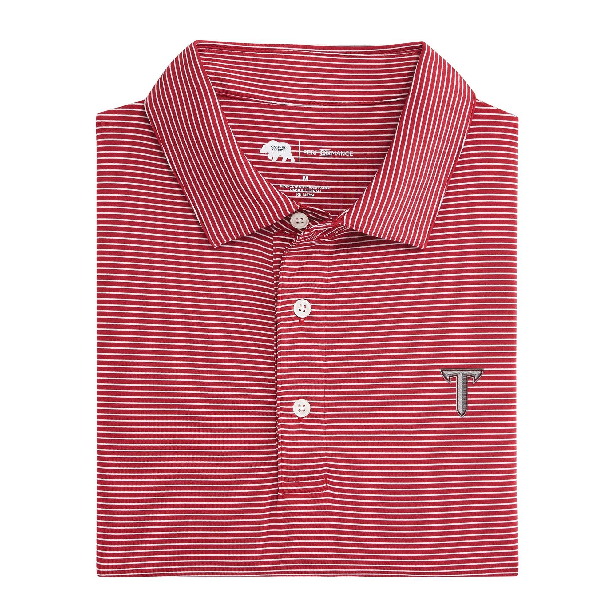 Troy Birdie Stripe Performance Polo Shirt for Men - Moisture-Wicking Golf & Casual Wear - Perfect for Golf, Tennis & Outdoor Activities