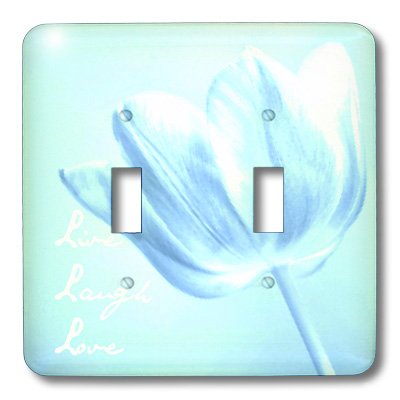 3D Rose Aqua Tulip Live Laugh Love Toggle Switch Plate - Decorative Light Switch Cover for Bedroom, Bathroom, Kitchen & Home Decor
