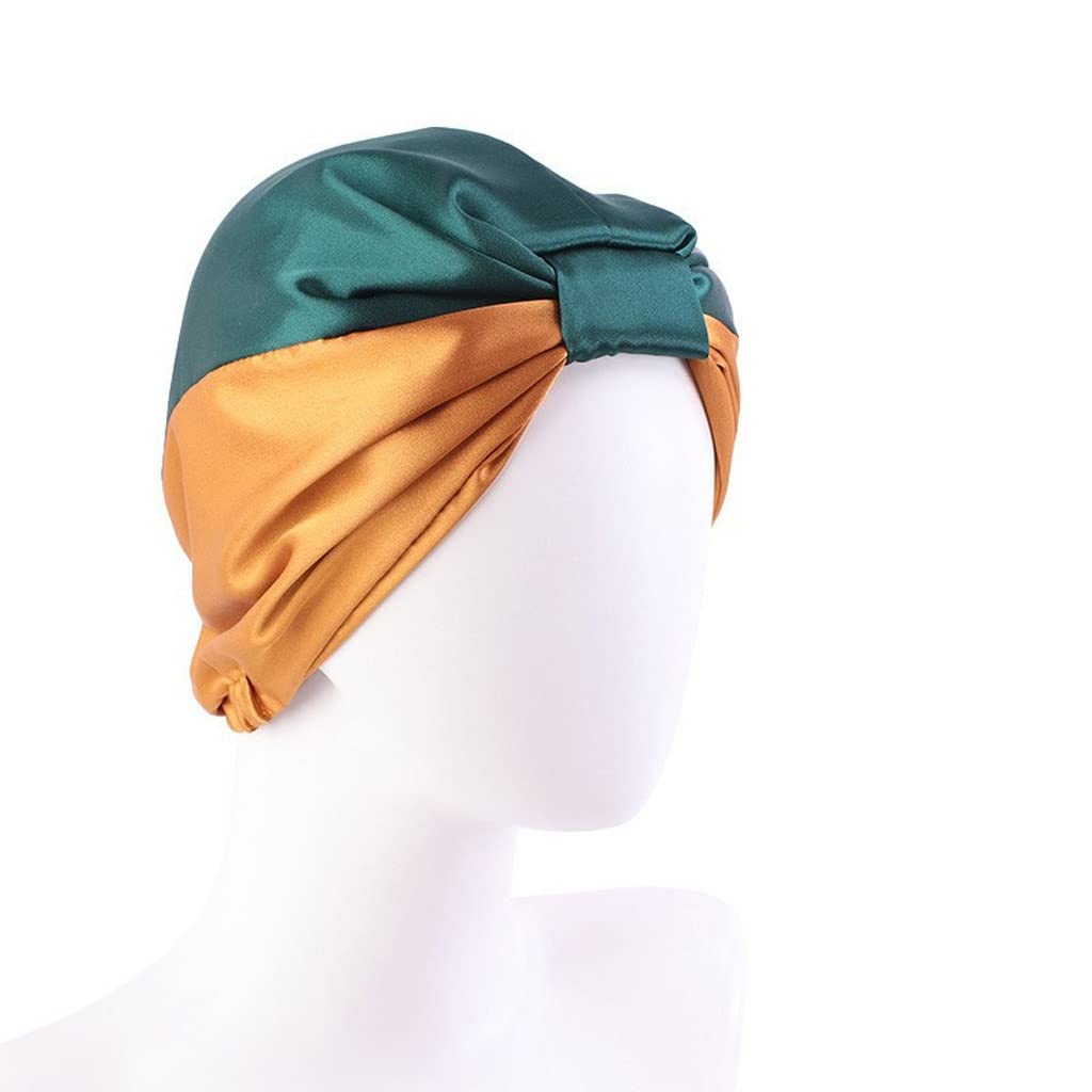 Luxury Satin Silk Turban for Women - Soft Hair Wrap Headband & Sleep Cap - One Size Fits All (Color A) - Perfect for Nighttime Hair Care, Travel & Relaxation