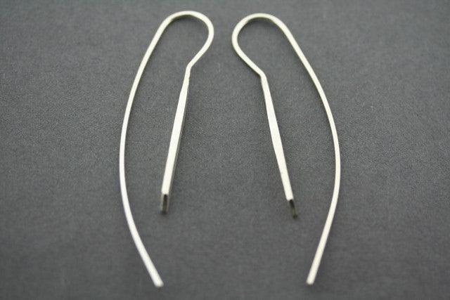Flattened Curve Earrings - Sterling Silver Dangle Hoop Earrings for Women | Perfect for Everyday Wear & Special Occasions