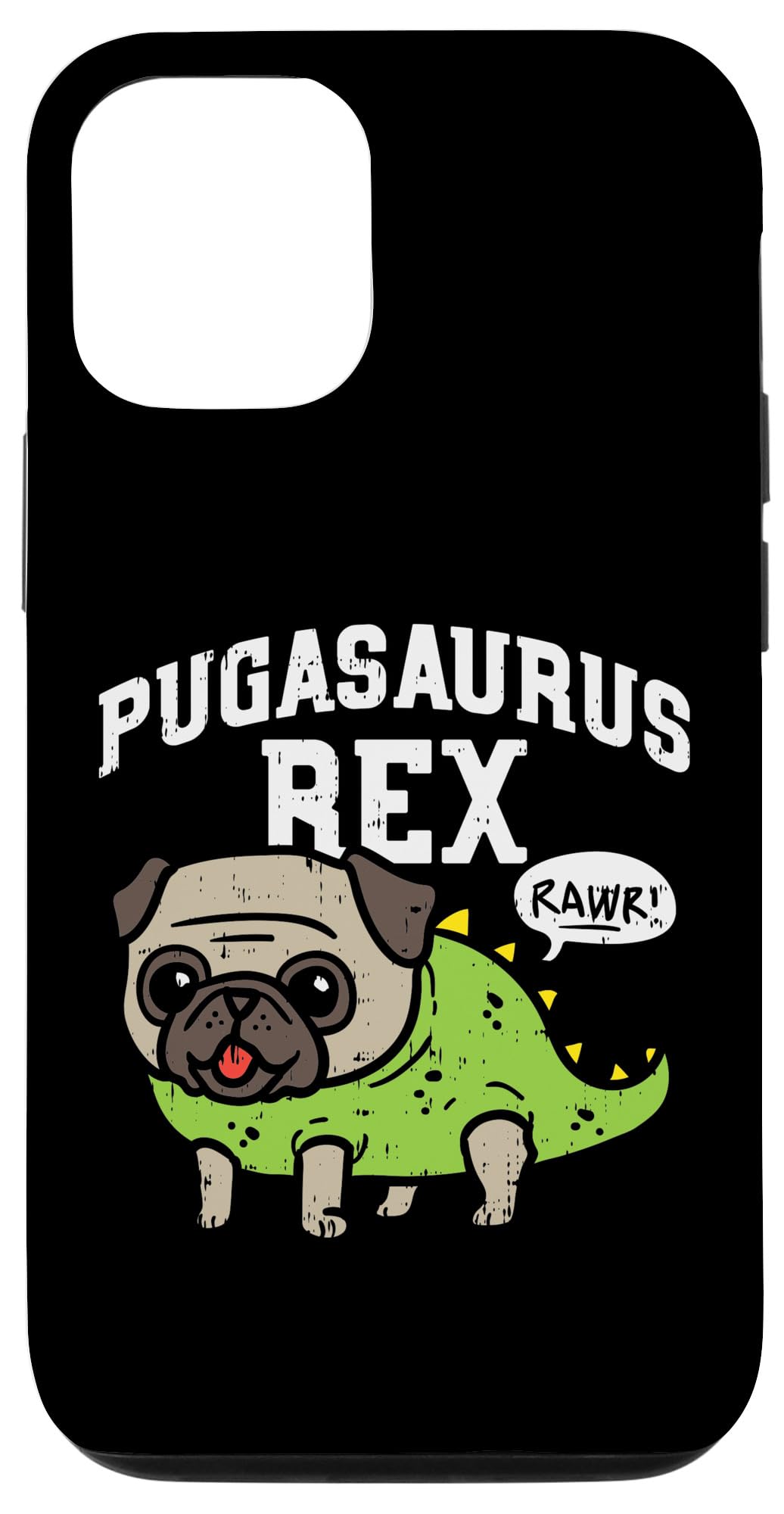 Funny T-Rex Rawr Pug Halloween Costume Case for iPhone 12/12 Pro - Dinosaur Pug Design for Dog Lovers, Perfect for Halloween, Cosplay & Pet-Themed Parties