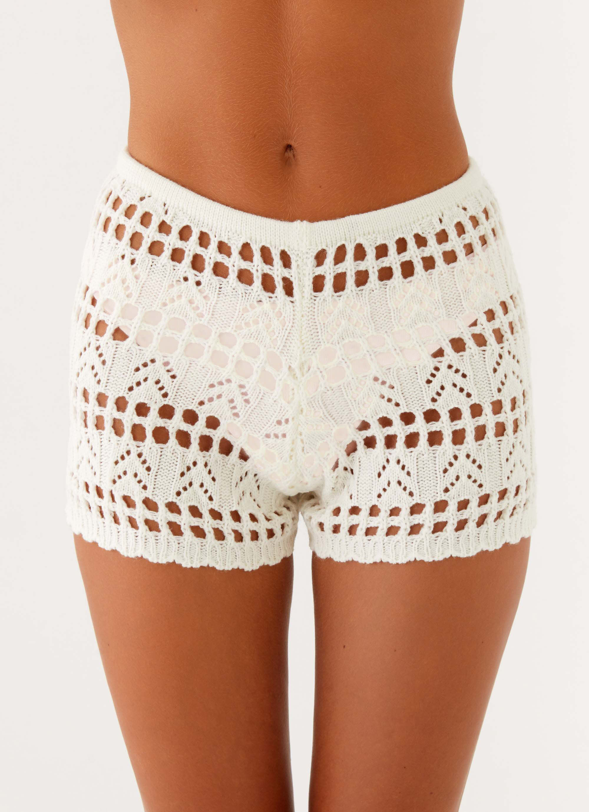 Baylock Crochet Shorts for Women - Comfortable White Summer Shorts with Lace Trim | Perfect for Beach, Vacation, and Casual Outfits