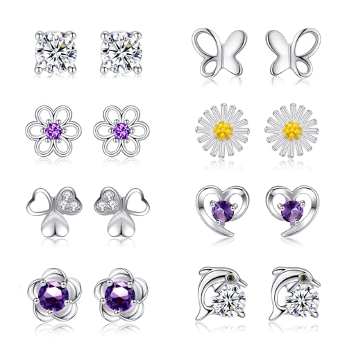 Purple: 8Pairs Studs