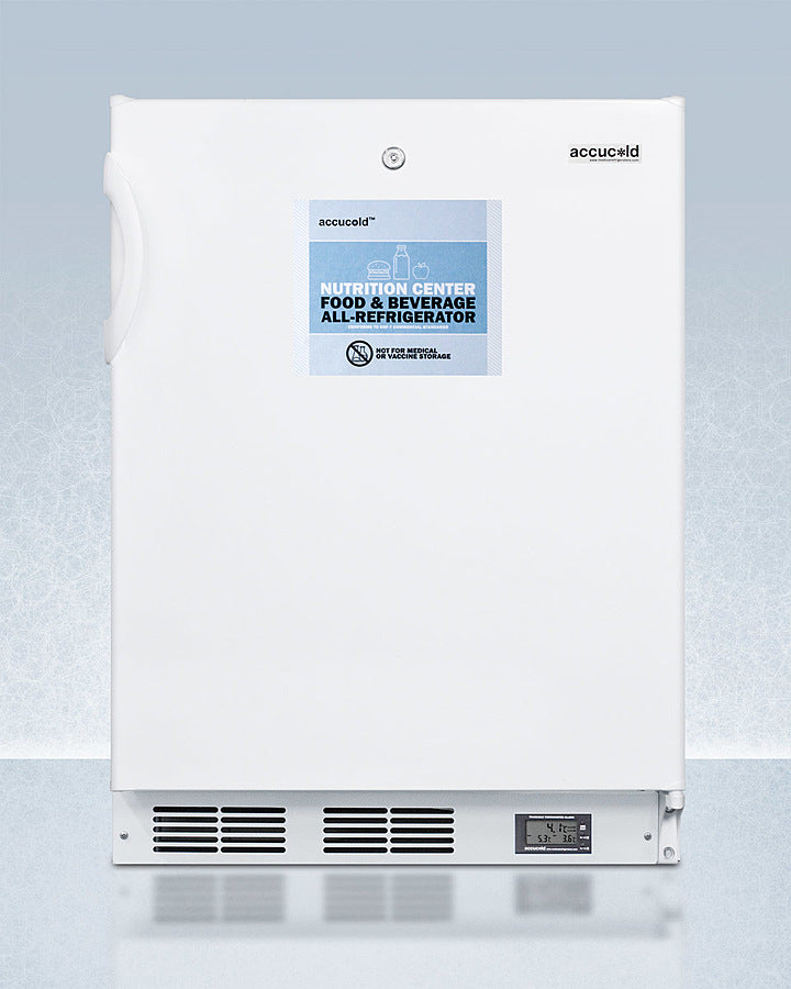 Accucold 24-Inch Wide Built-In ADA Compliant All Refrigerator - Energy Efficient Undercounter Medical Fridge for Clinics, Pharmacies & Home Use (Model FF6LWBI7NZADA)