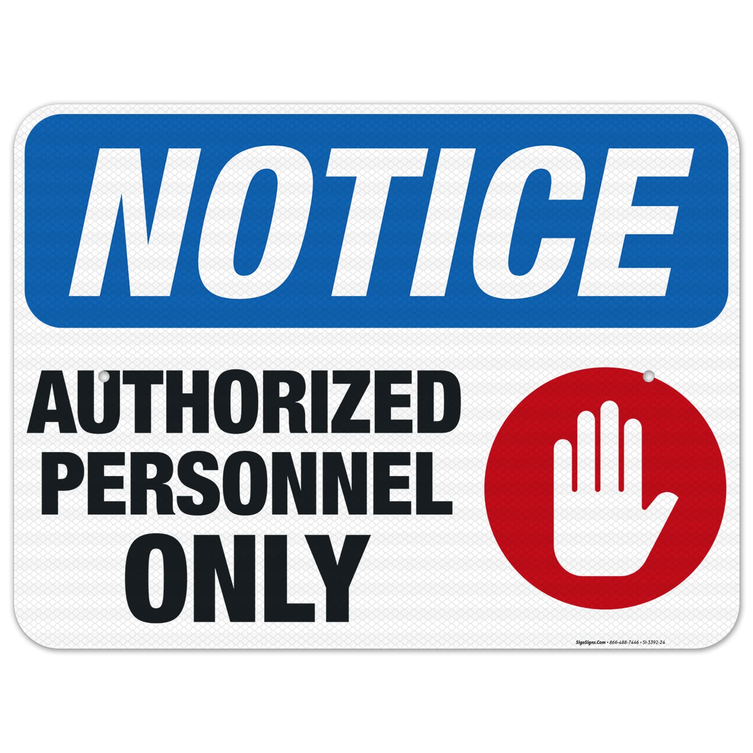 Authorized Personnel Only Red Warning Sign - OSHA Compliant 18x24 Inch Aluminum Sign with 3M EGP Reflective Surface | Durable .080 Thick Fade-Resistant Material for Indoor/Outdoor Use | Made in USA - Perfect for Construction Sites, Warehouses & Restricted Areas