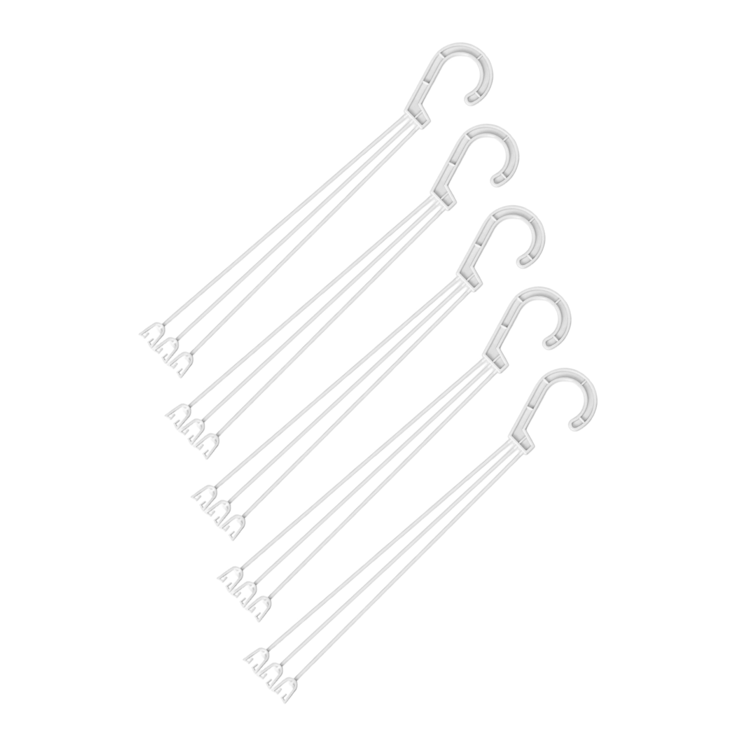 5 Pack Plastic Hanging Planters with Hooks for Indoor & Outdoor Plants - Flower Pots, Vegetable & Fruit Planters - Perfect for Balcony, Garden, Patio Decor