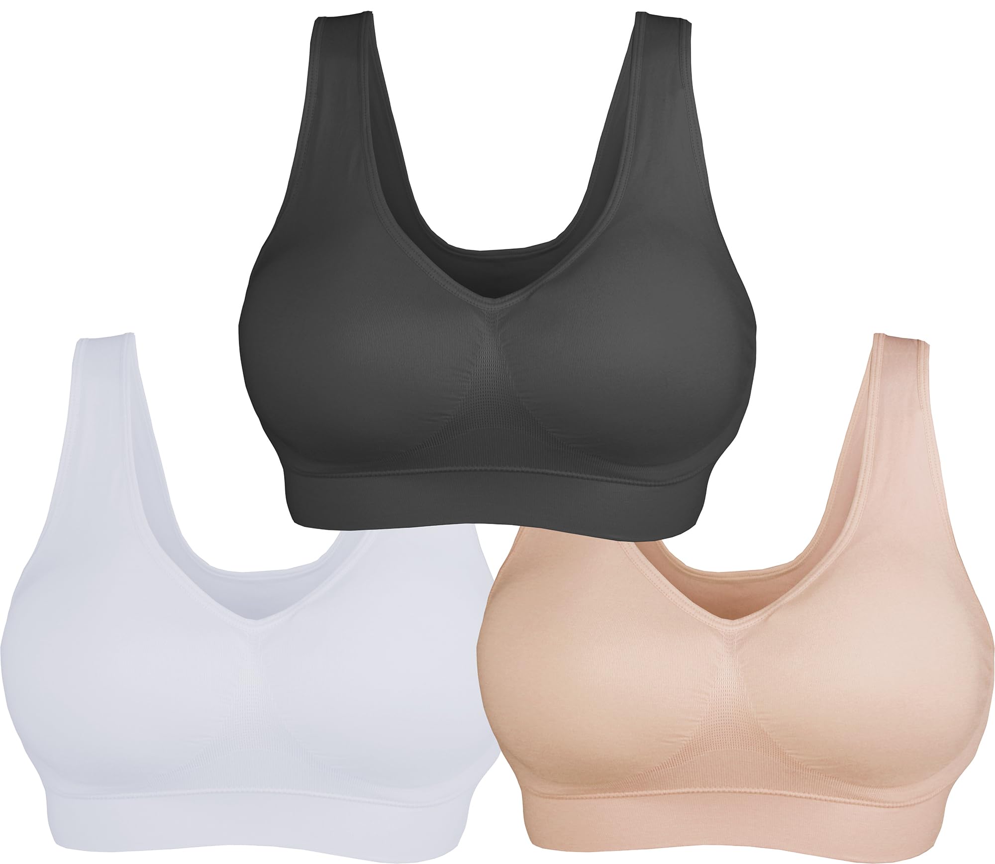 AKAMC Women's Wireless Sports Bra - Post-Surgery Support & Active Yoga Bras for Running, Gym & Workout - Comfortable Breathable Workout Top for Fitness & Daily Wear