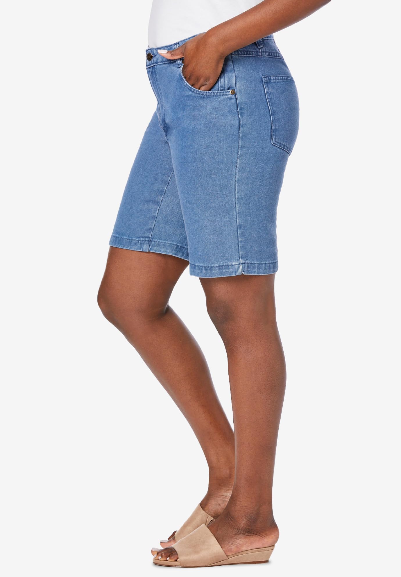 Jessica London Women's Plus Size Denim Shorts for Summer Casual Wear