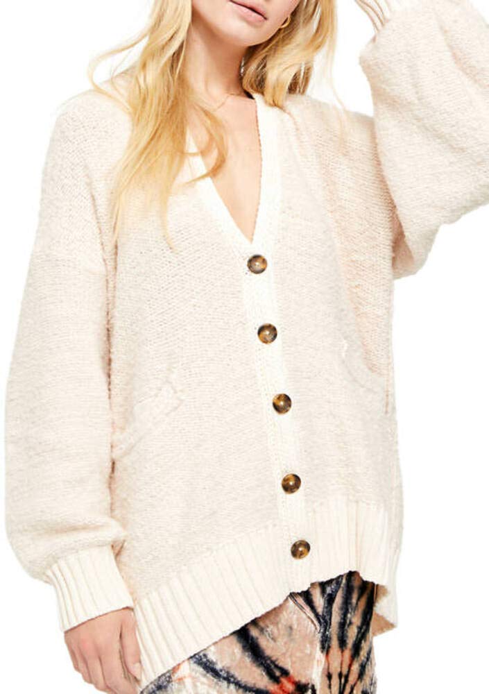 Free People Women's Snow Drop Cardigan Sweater - Soft Knit Long Open Front Wrap - Size Large - Perfect for Fall Layering & Cozy Winter Outfits