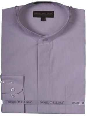 Daniel Ellissa Banded Collar Shirt with Convertible Cuff DS3001C Silver | Men's Fashion Dress Shirt for Business & Formal Occasions