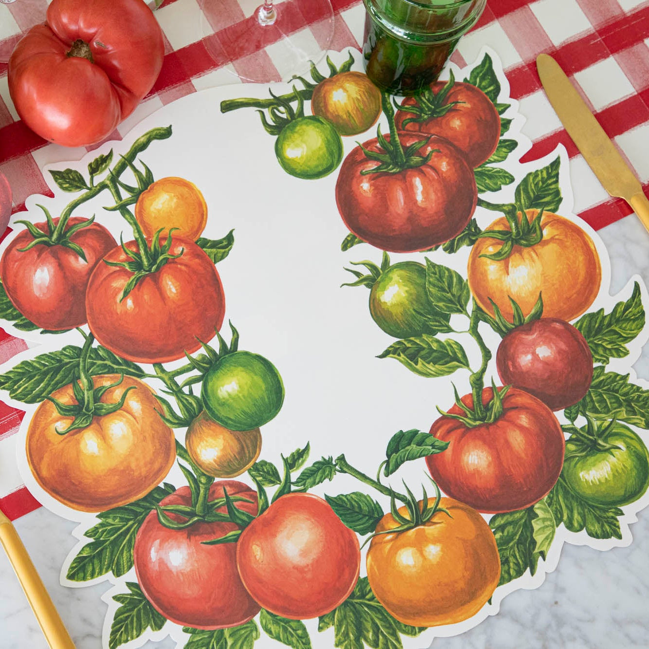 Eco-Friendly Die-Cut Tomato Shaped Placemat for Kitchen & Dining - Non-Slip Table Mat for Home Decor & Party Use