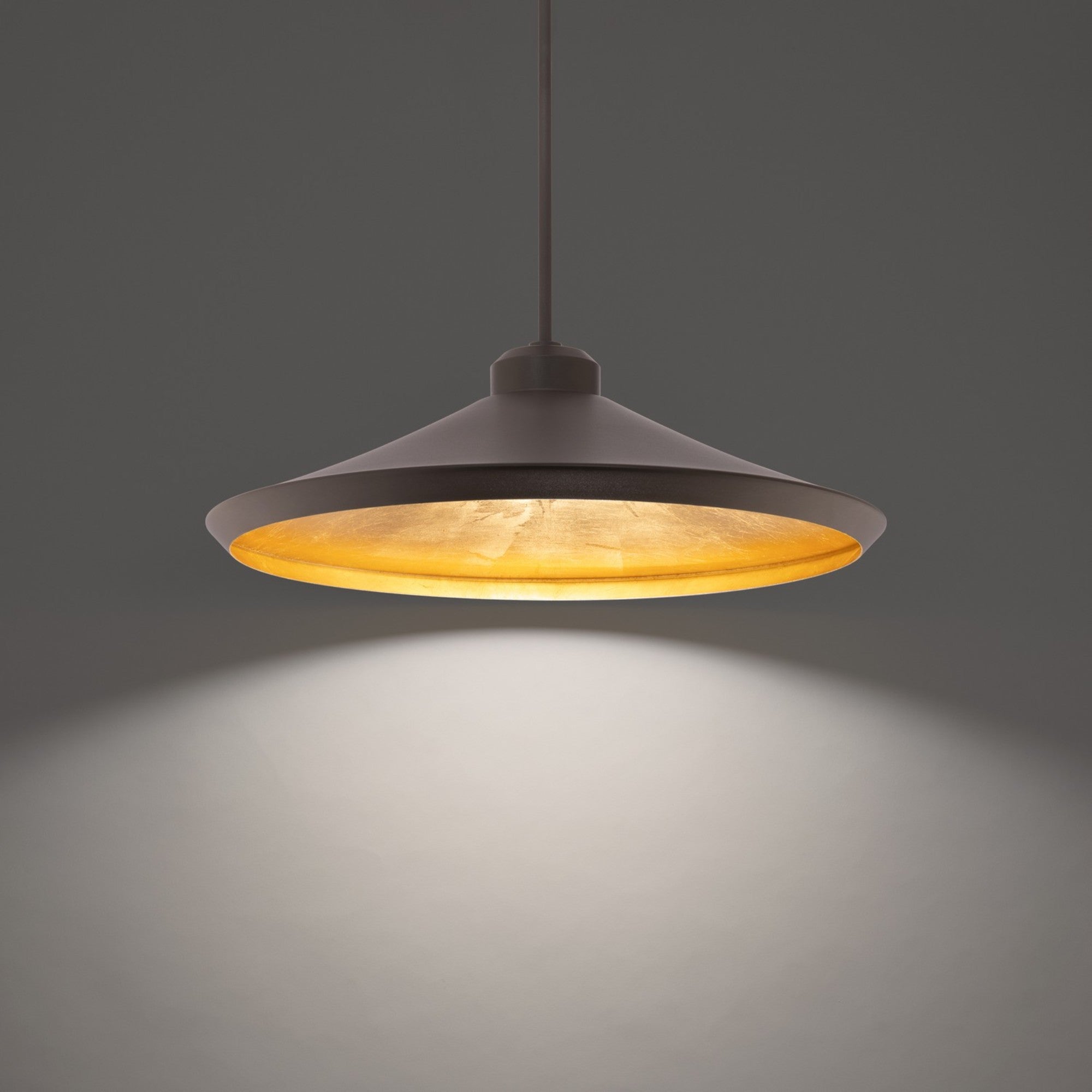 Alfa 24 LED Modern Pendant Light Fixture - Bronze & Gold Leaf Finish for Dining Room, Kitchen Island, or Living Room Lighting