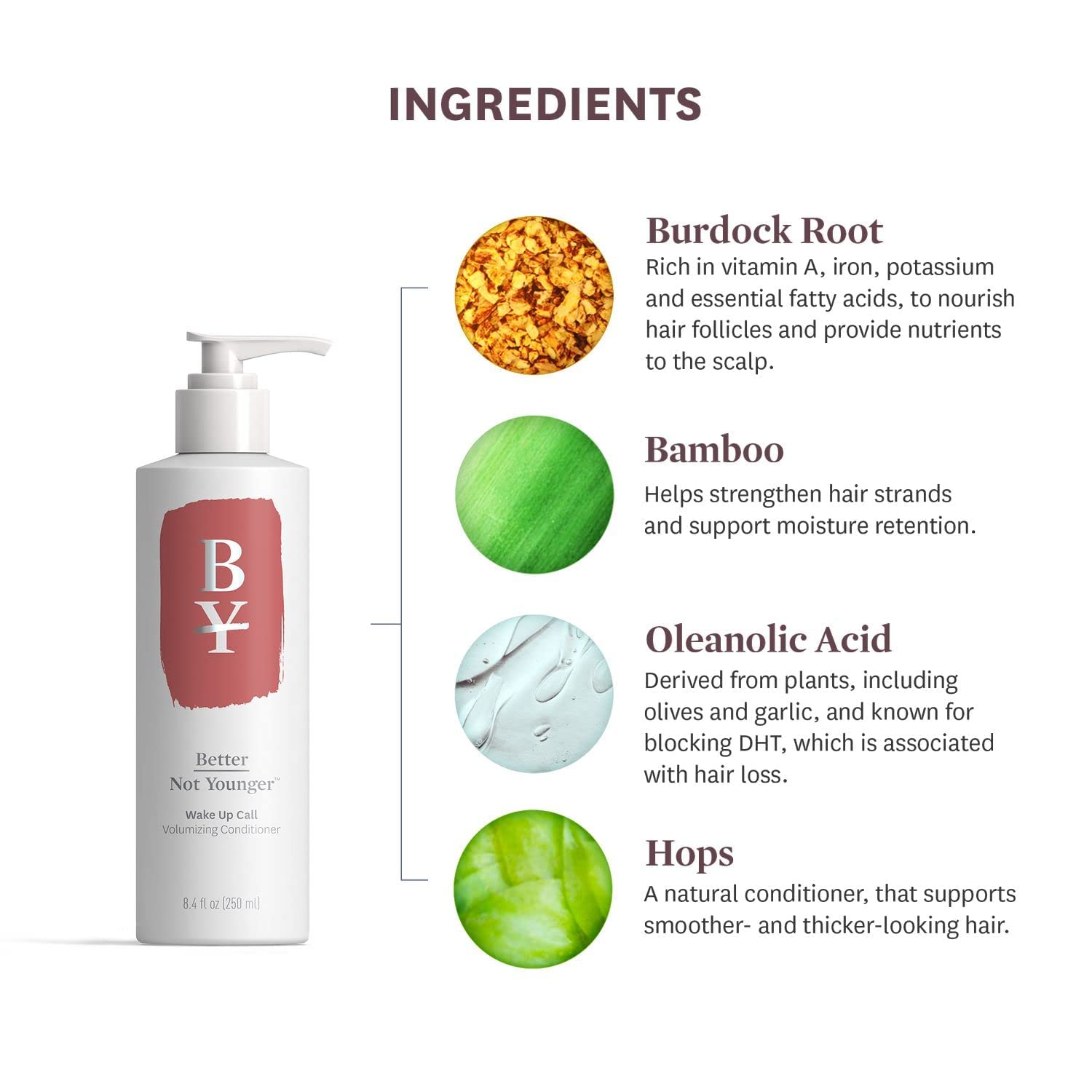 Better Not Younger Wake Up Call Shampoo & Conditioner Set (8 Oz Each) with Superpower Fortifying Hair & Scalp Serum - Volumizing & Strengthening Bundle for Thinning Hair - Perfect for Daily Hair Care Routine & Scalp Health